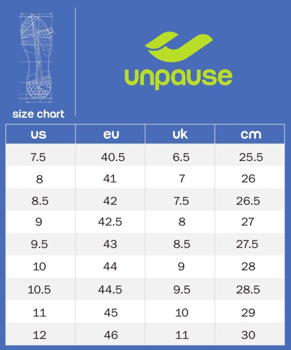 UNPASE SIZE ATLAS – https://unpauseshoes.com/shop/atlas/unpause-atlas-samba-blue/