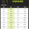 UNPAUSE SIZE CHART HALLEY – https://unpauseshoes.com/shop/halley-light/halley-light-samba-blue/